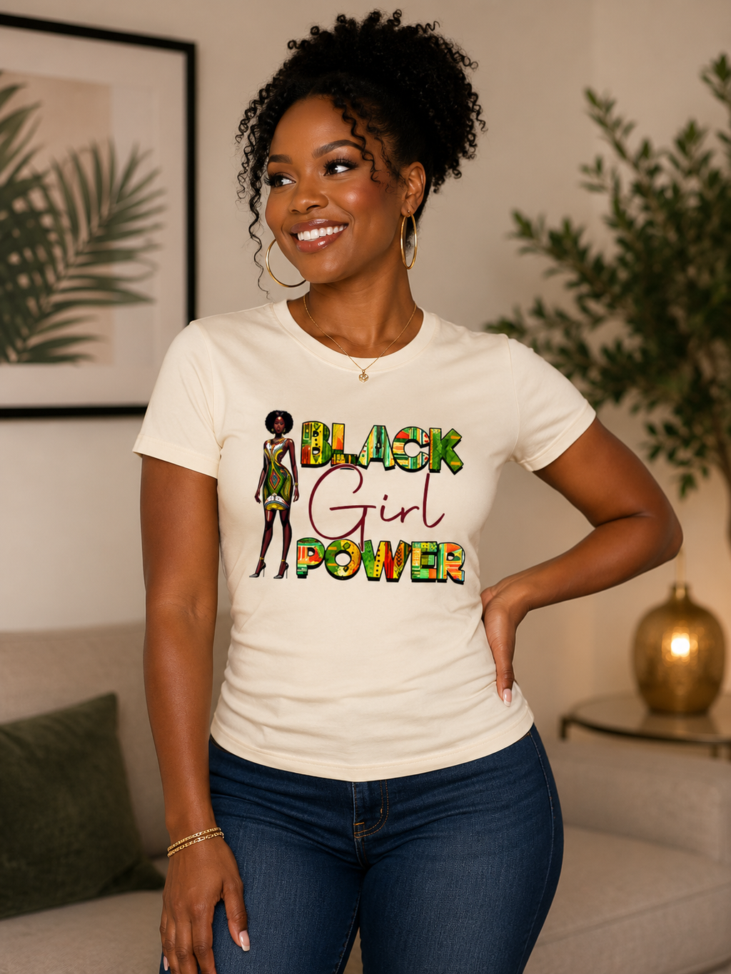 Black Girl Power Regular & Fitted T-Shirt