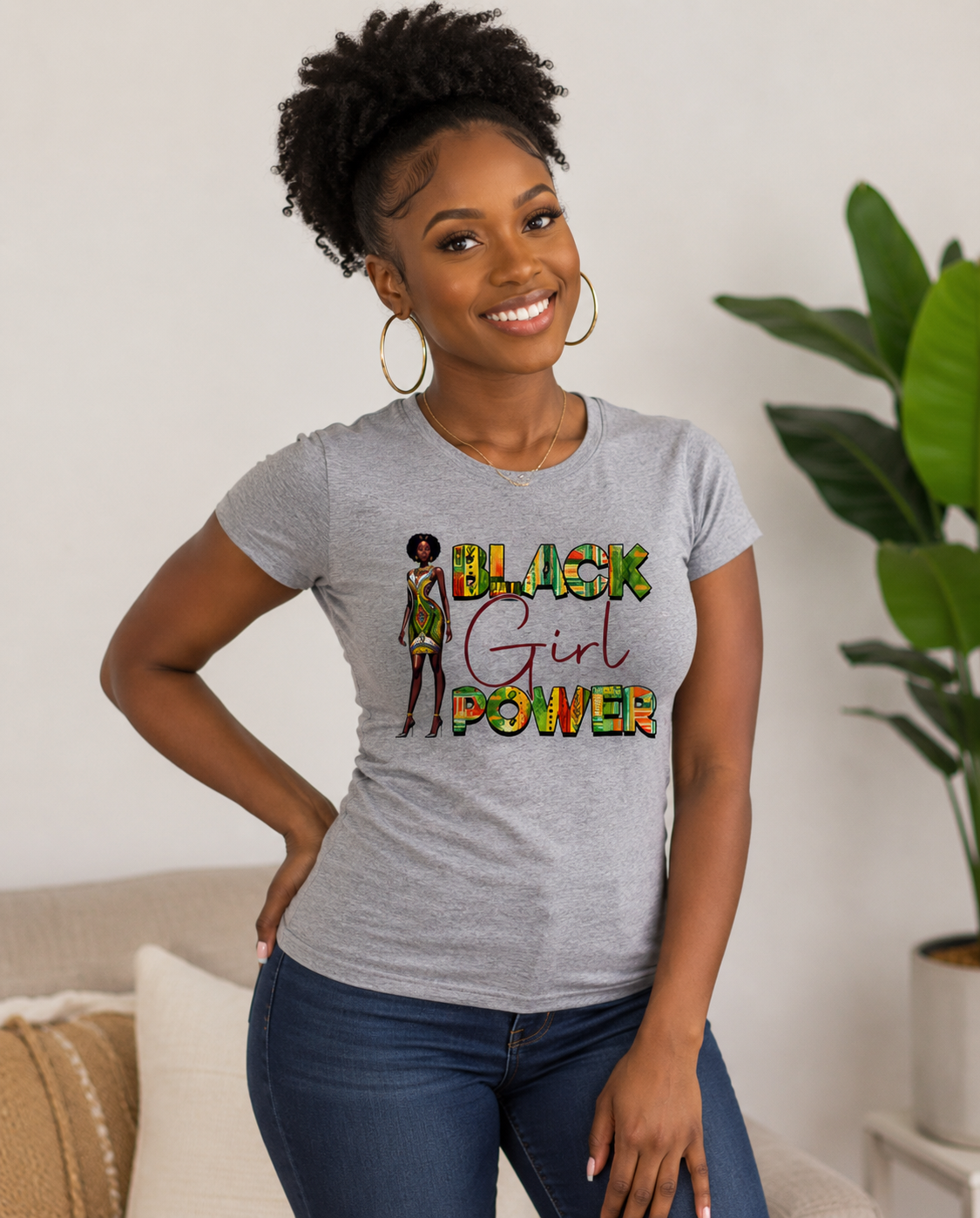 Black Girl Power Regular & Fitted T-Shirt