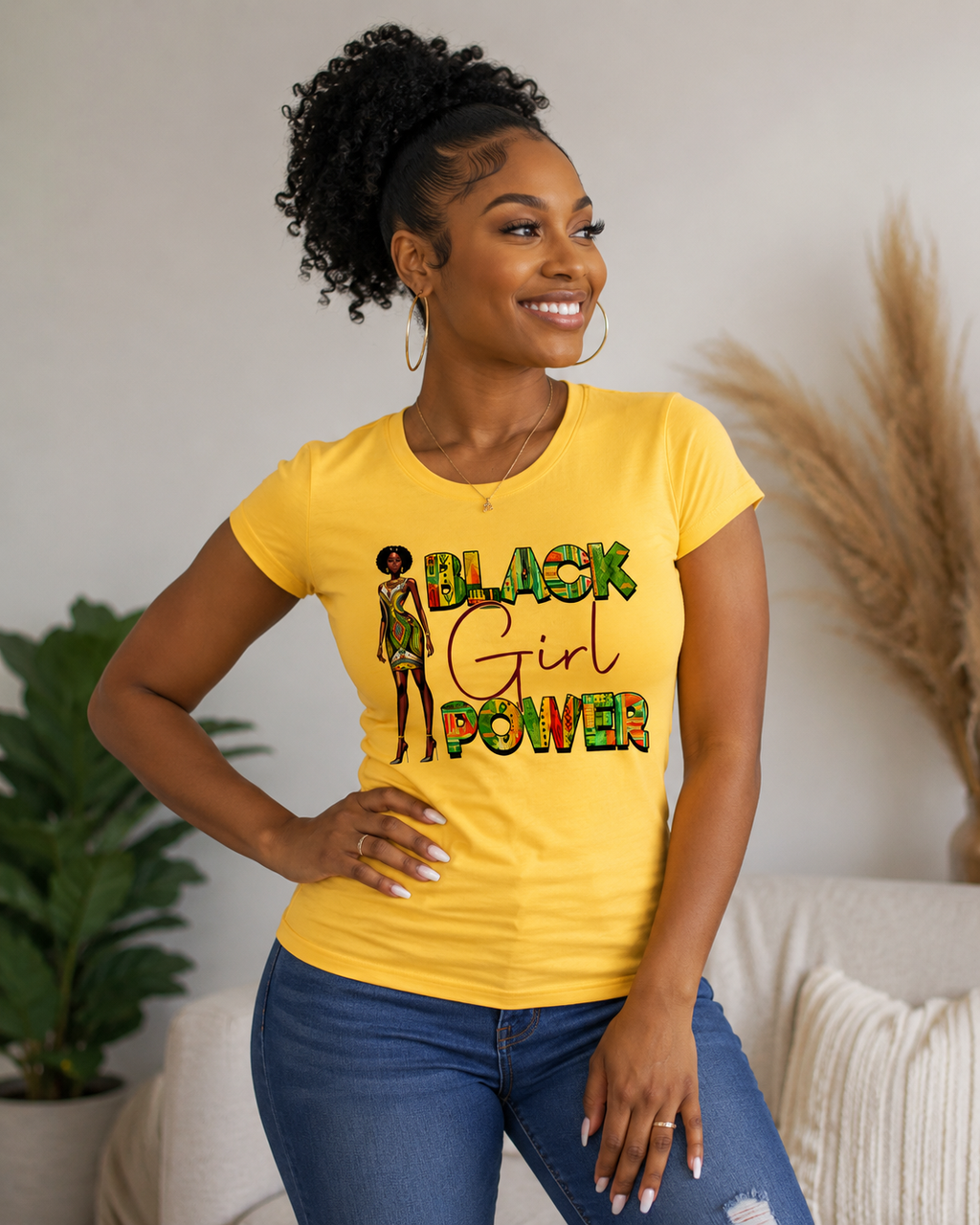 Black Girl Power Regular & Fitted T-Shirt