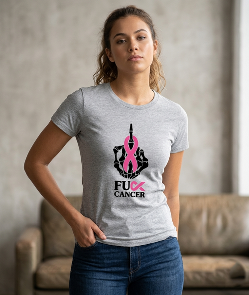 Breast Cancer Awareness: F#@K Cancer Fitted T-Shirt