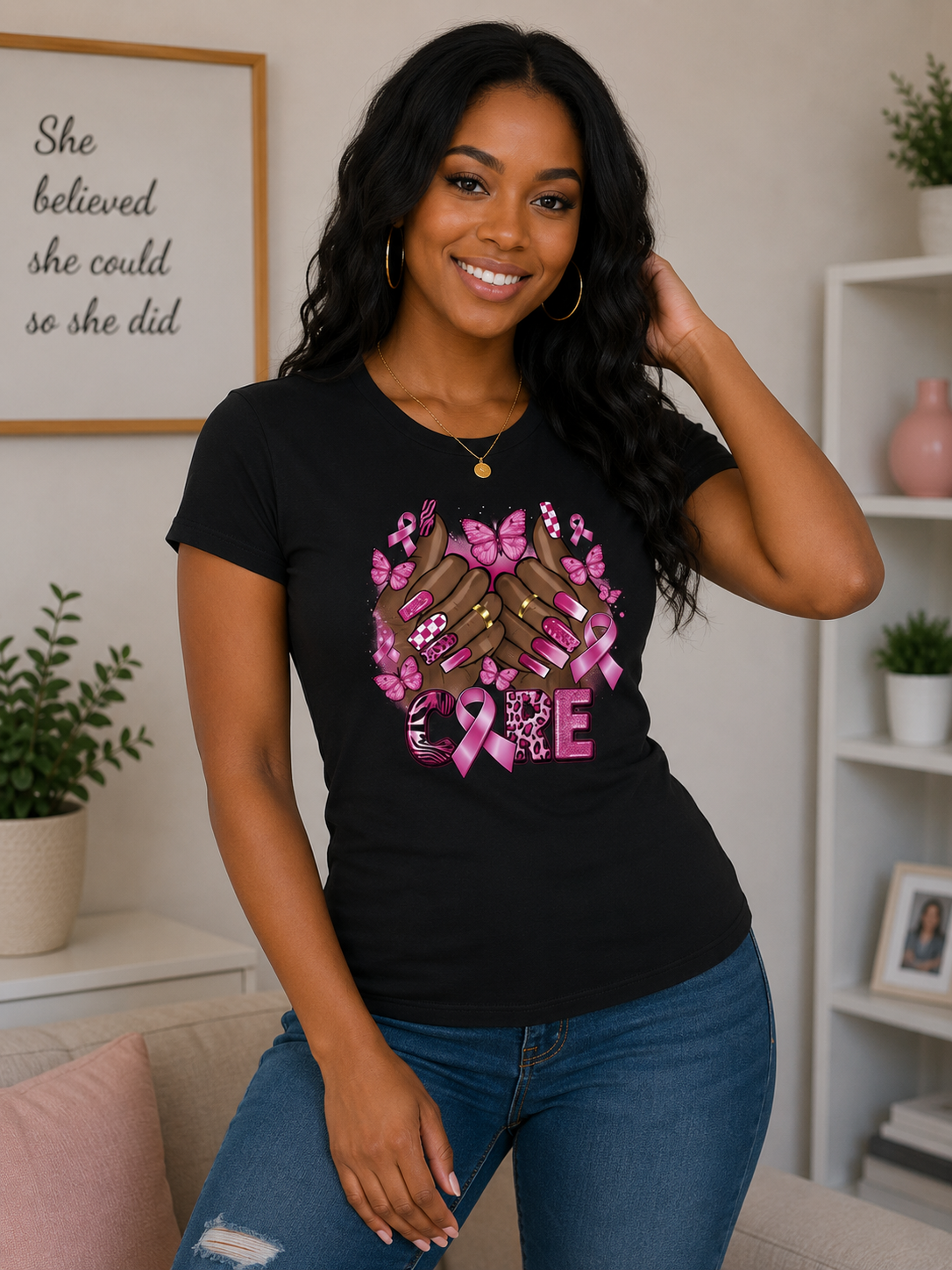 Breast Cancer Awareness: CURE Fitted T-Shirt