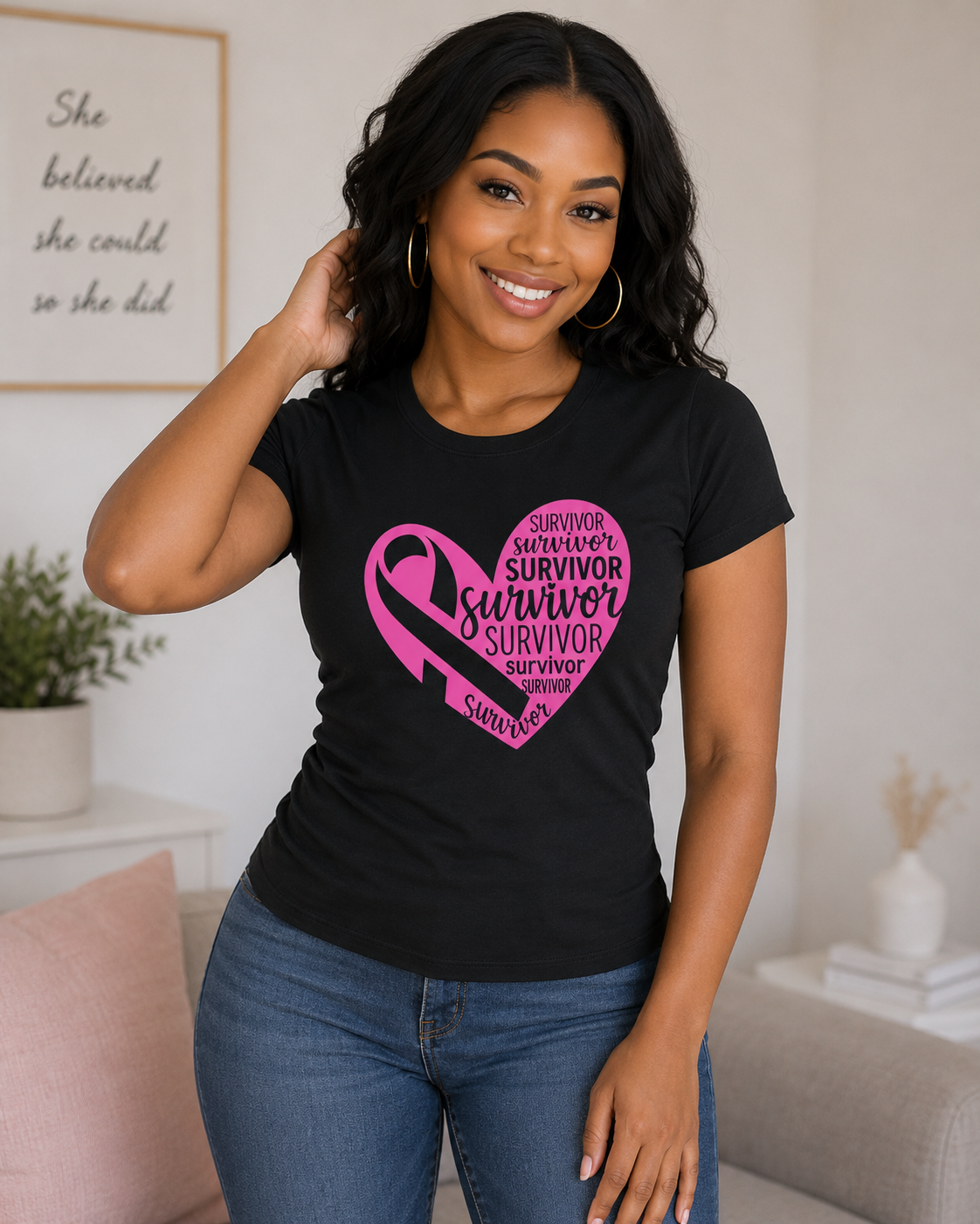 Breast Cancer Awareness: Survivor Fitted T-Shirt