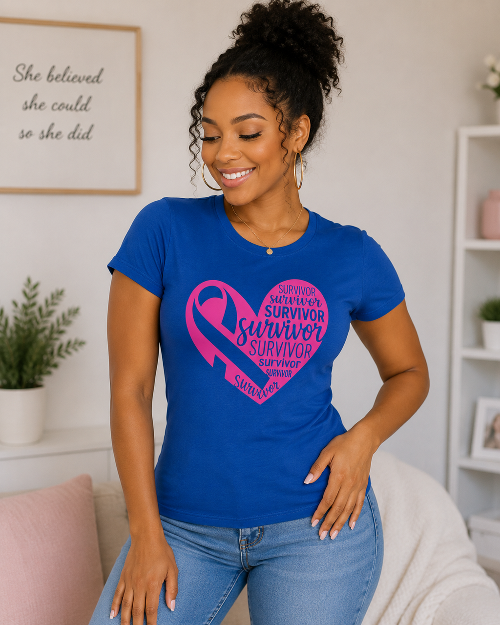 Breast Cancer Awareness: Survivor Fitted T-Shirt