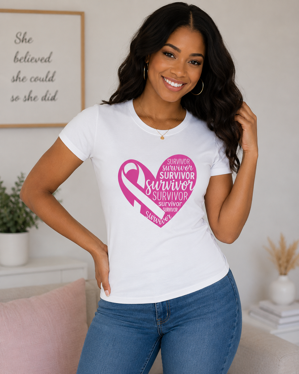 Breast Cancer Awareness: Survivor Fitted T-Shirt