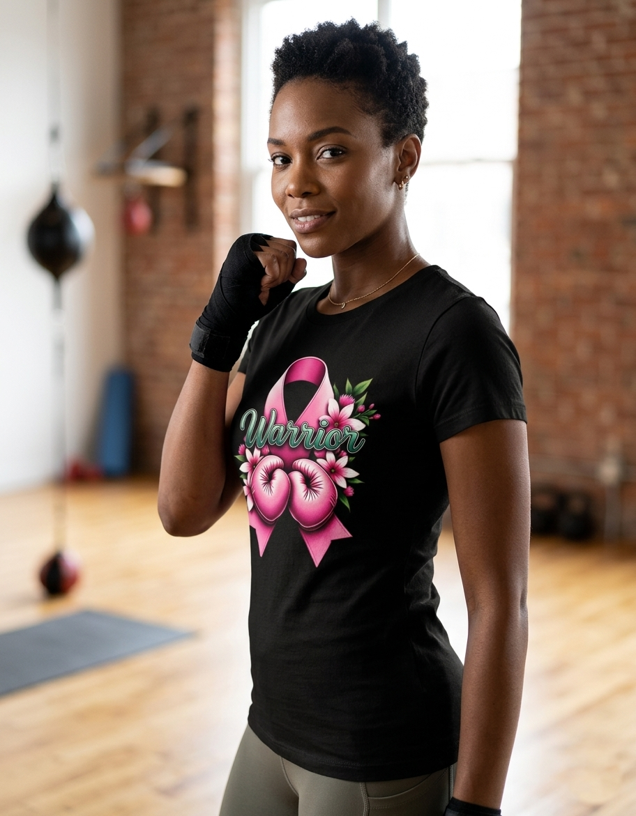 Breast Cancer Awareness: Warrior Fitted T-Shirt