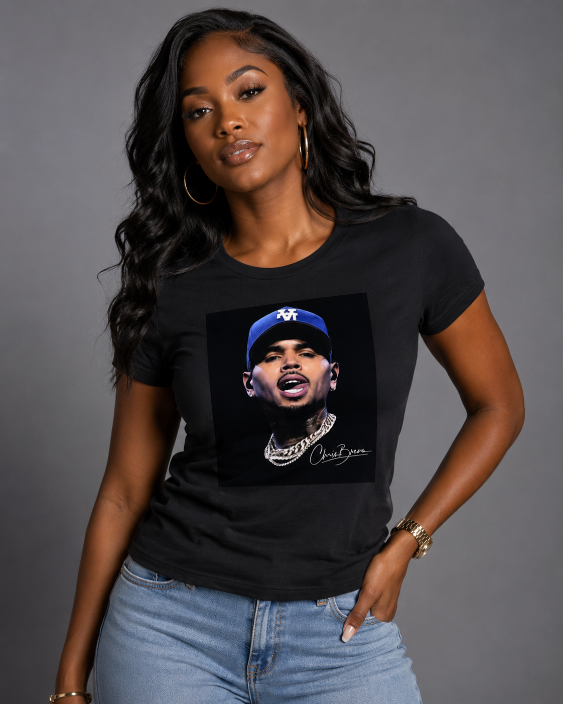 Chris Brown Ladies Regular & Fitted T-Shirt