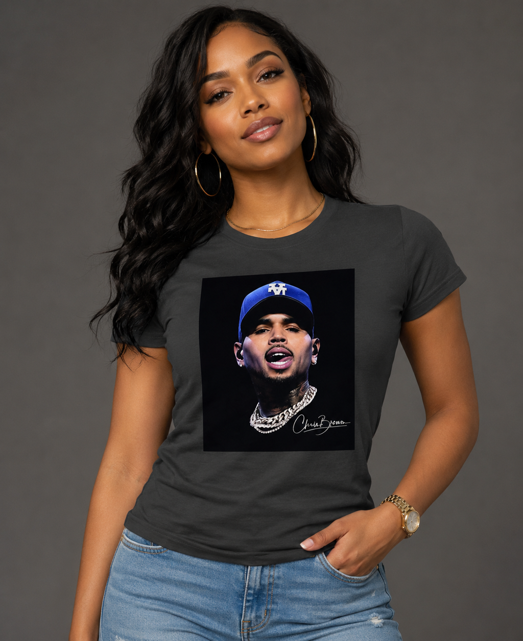 Chris Brown Ladies Regular & Fitted T-Shirt