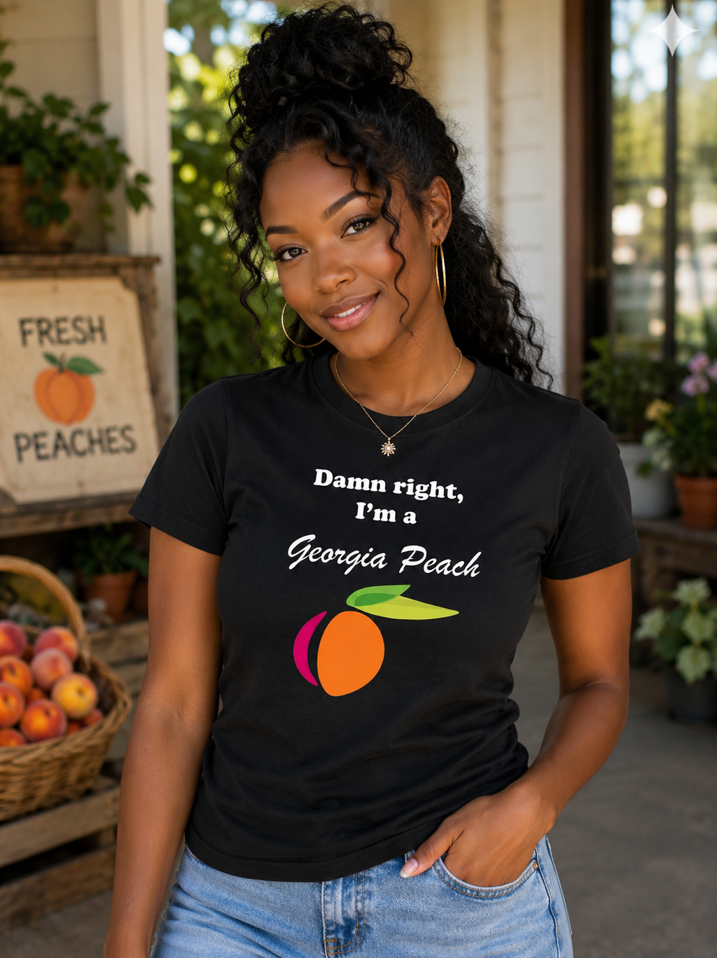 Damn Right I'm A Georgia Peach Regular & Fitted T-Shirt