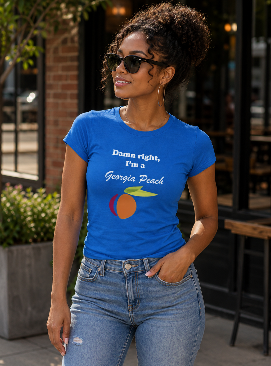 Damn Right I'm A Georgia Peach Regular & Fitted T-Shirt