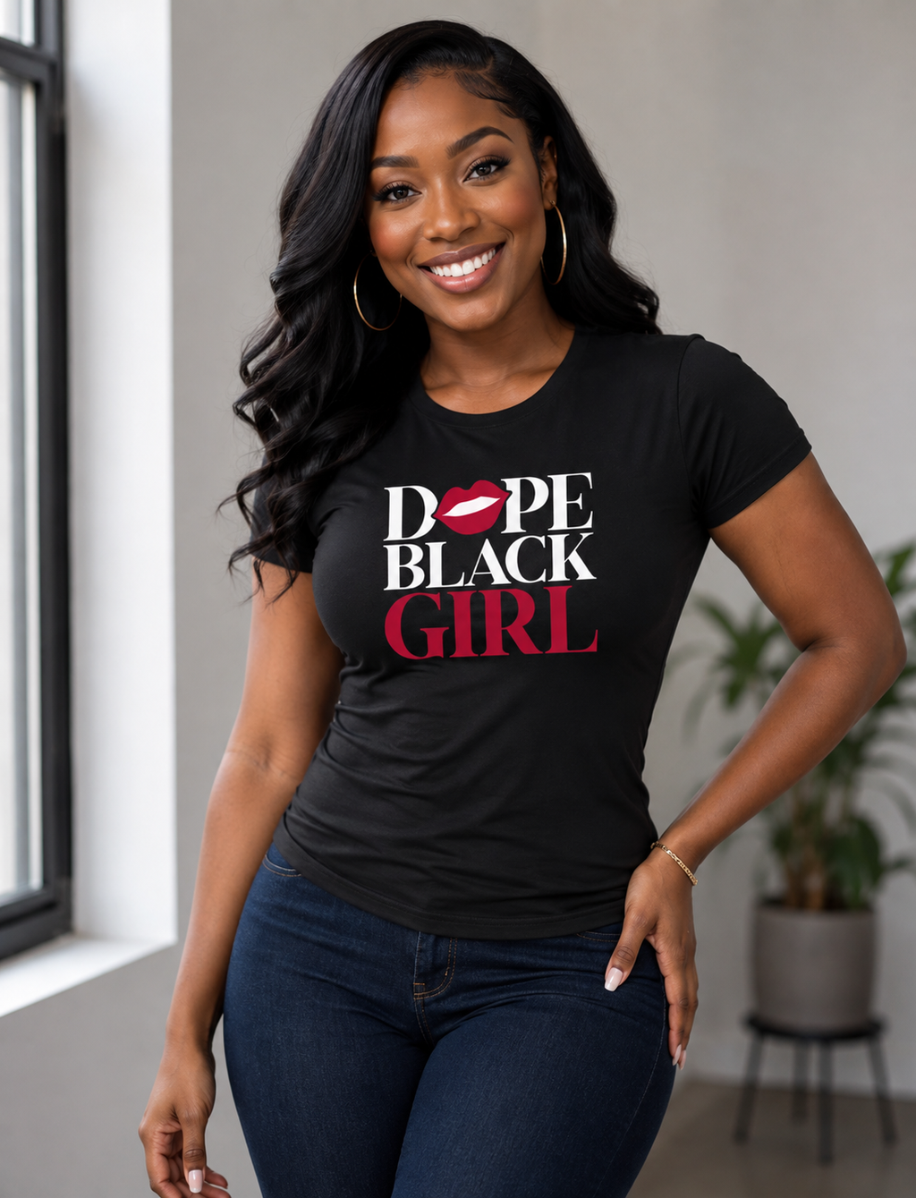 Dope Black Girl Regular & Fitted T-Shirt