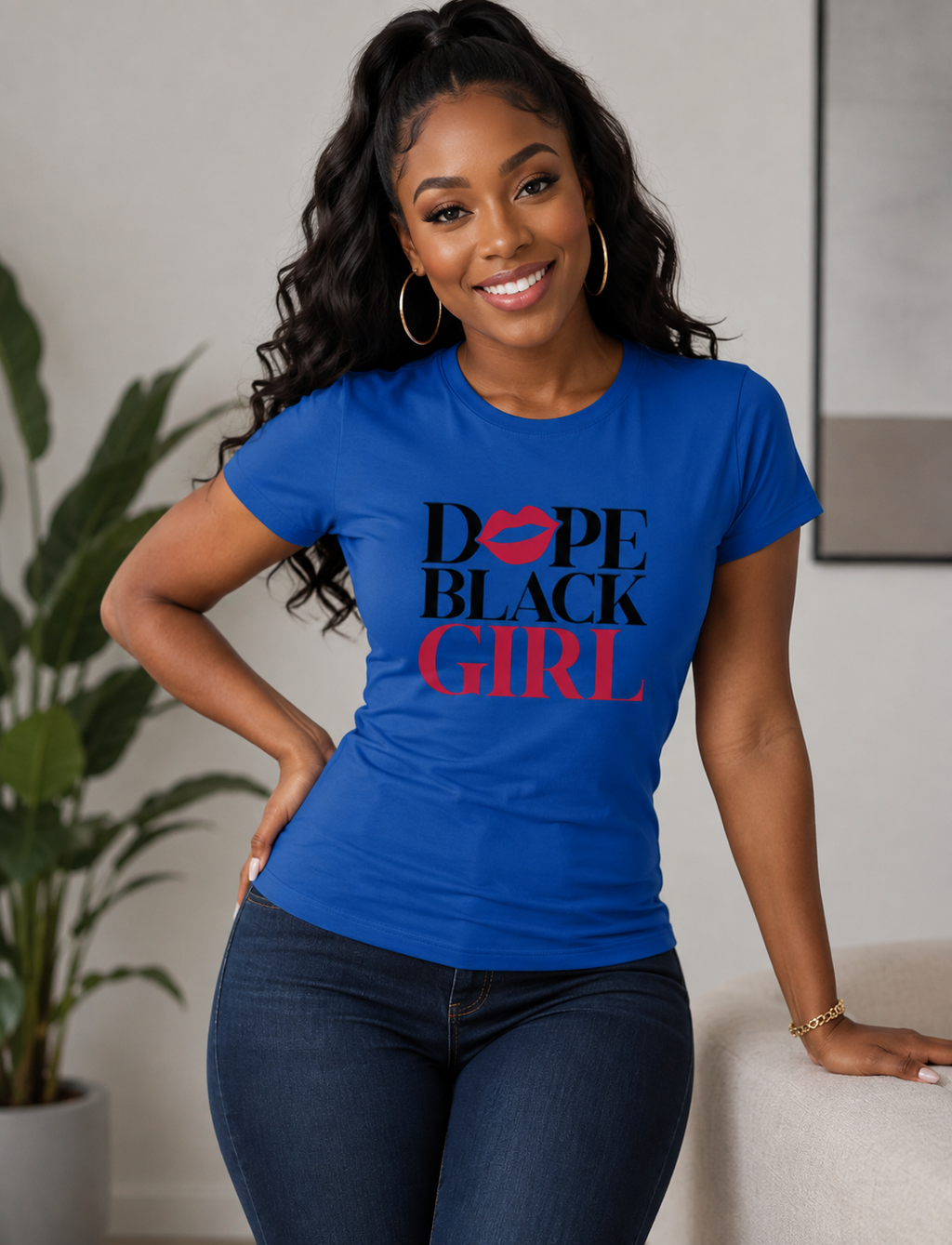 Dope Black Girl Regular & Fitted T-Shirt