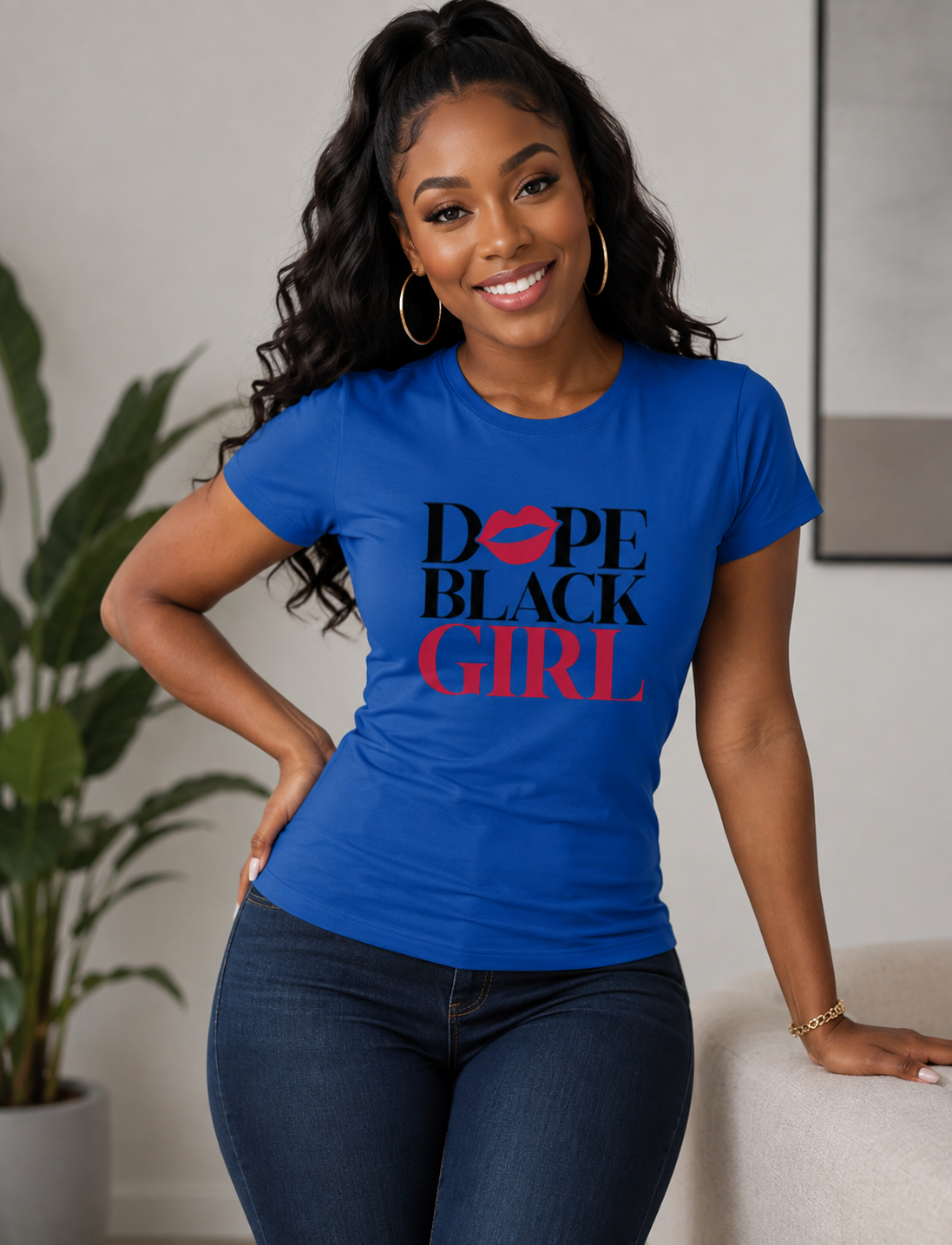 Dope Black Girl Regular & Fitted T-Shirt
