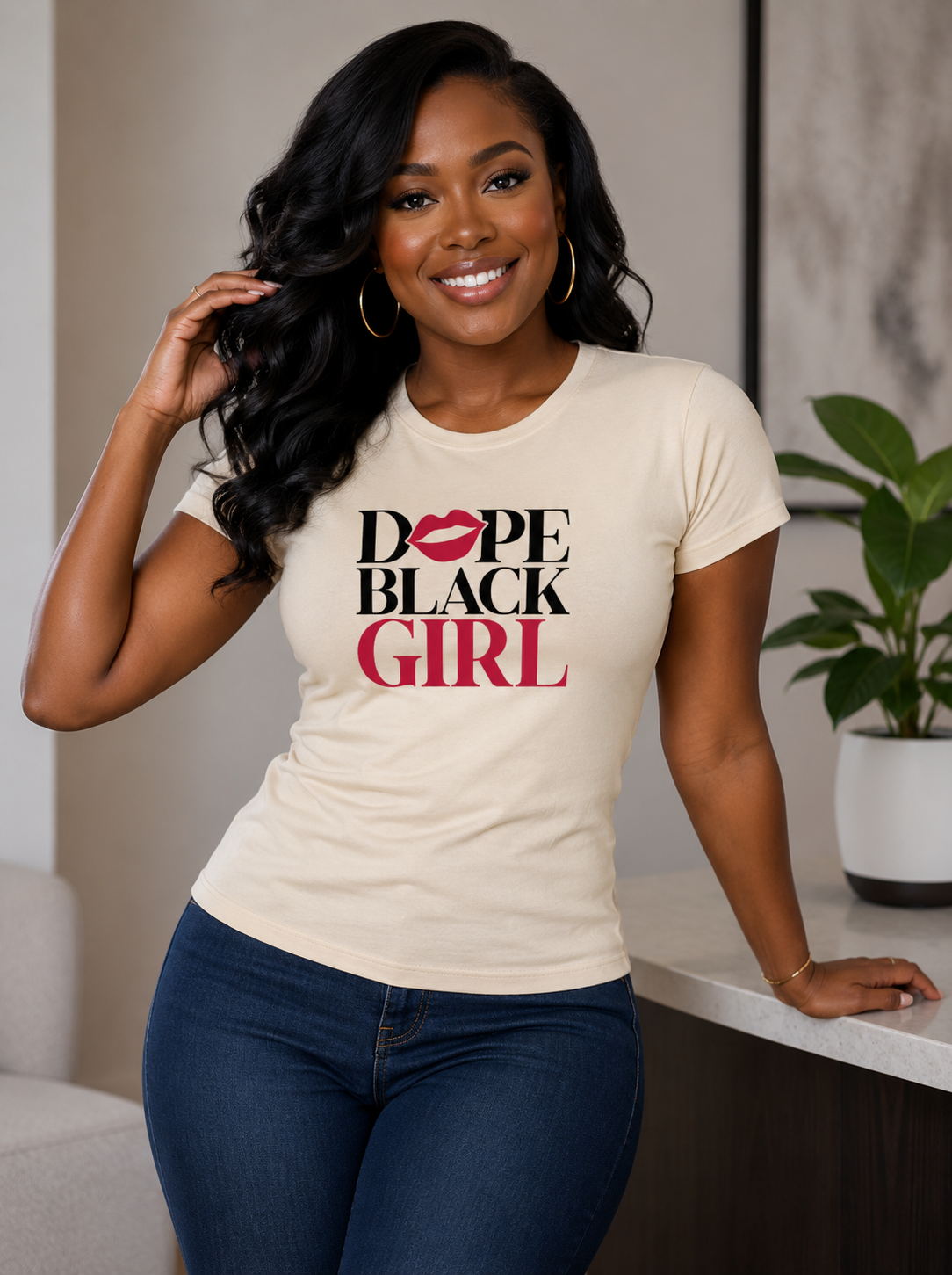 Dope Black Girl Regular & Fitted T-Shirt