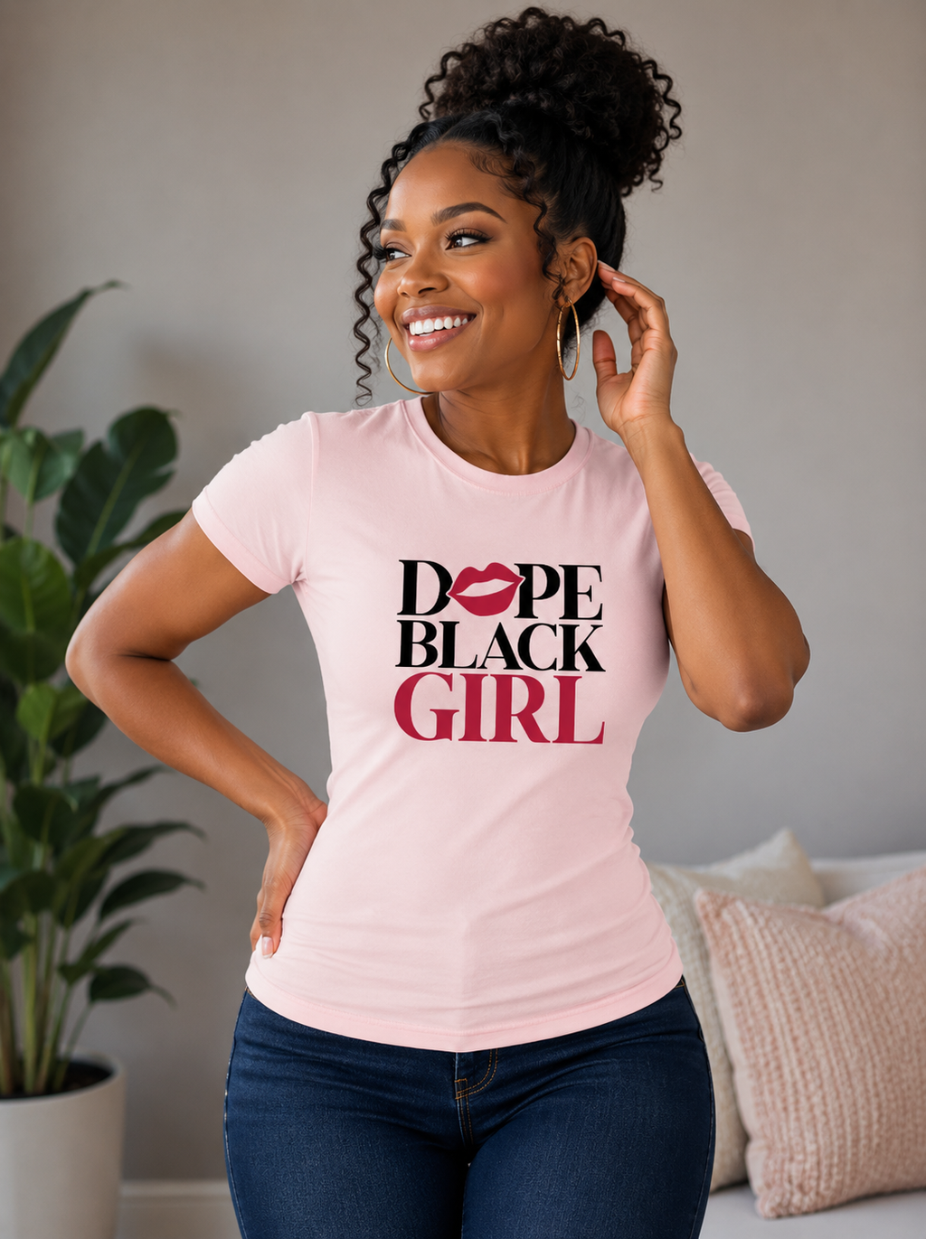 Dope Black Girl Regular & Fitted T-Shirt