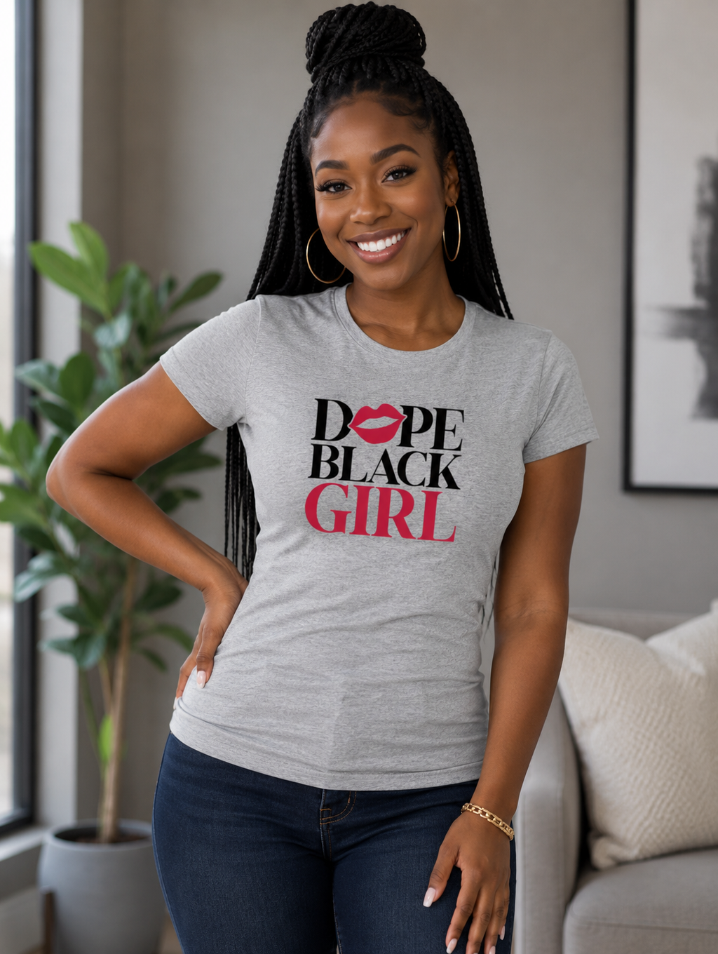 Dope Black Girl Regular & Fitted T-Shirt