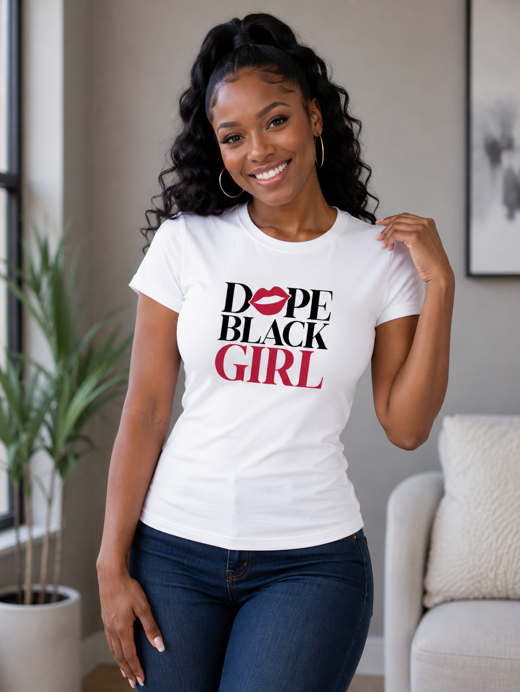Dope Black Girl Regular & Fitted T-Shirt
