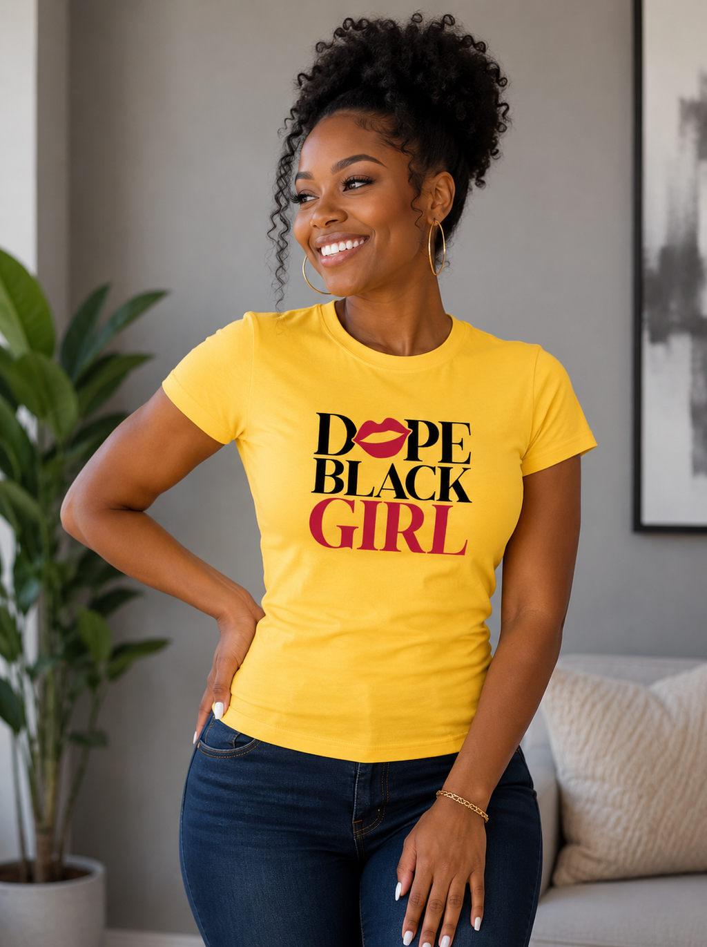 Dope Black Girl Regular & Fitted T-Shirt