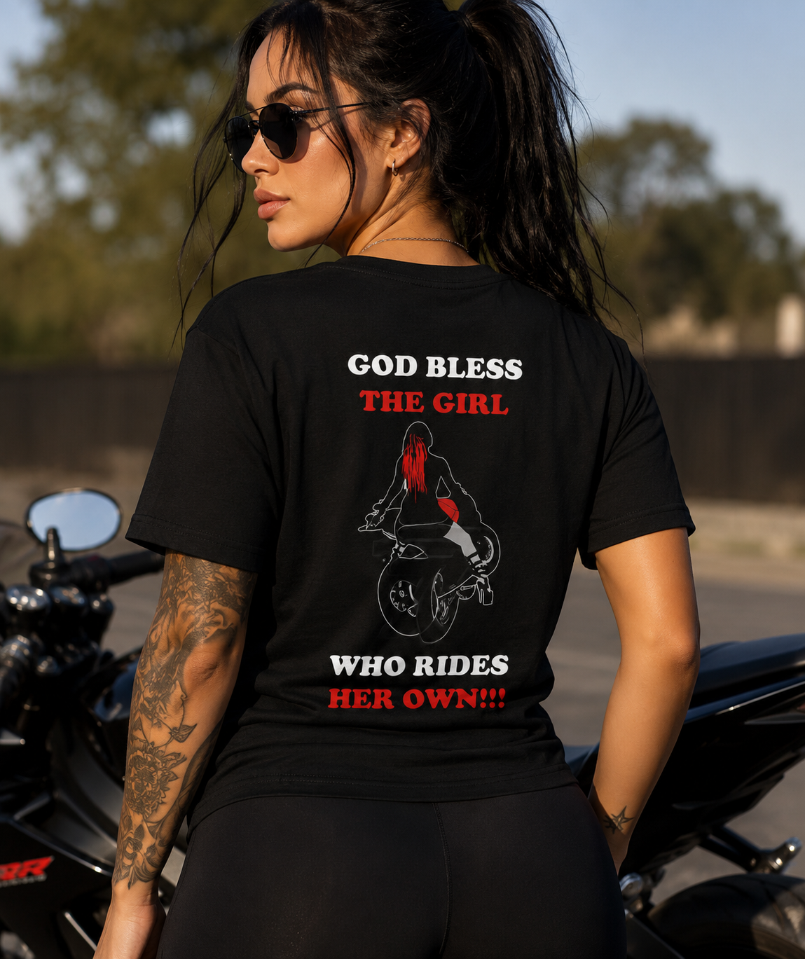 God Bless The Girl That Rides Her Own Fitted T-Shirt