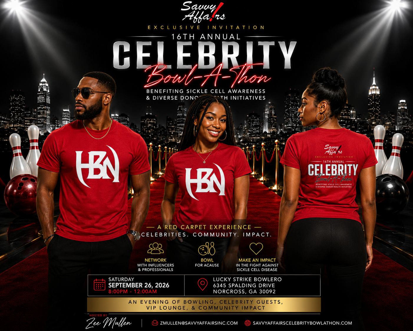 Savvy Affairs Celebrity Bowl-A-Thon Regular & Fitted T-Shirts