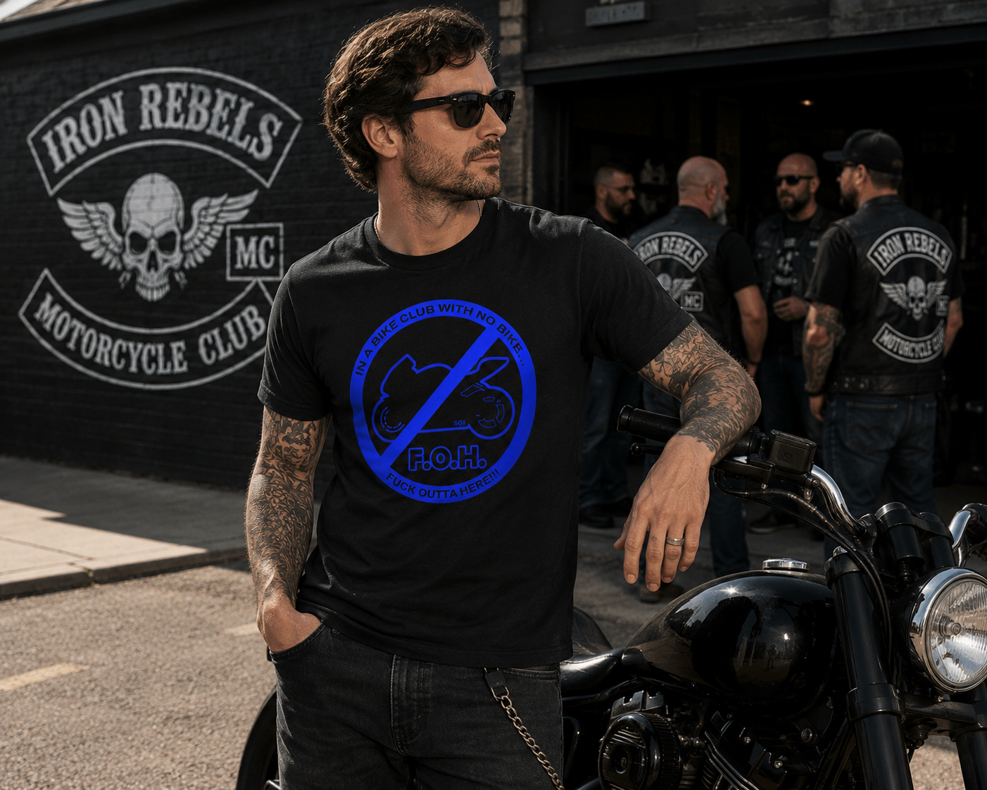 In A Bike Club With No Bike Regular & Fitted T-Shirt