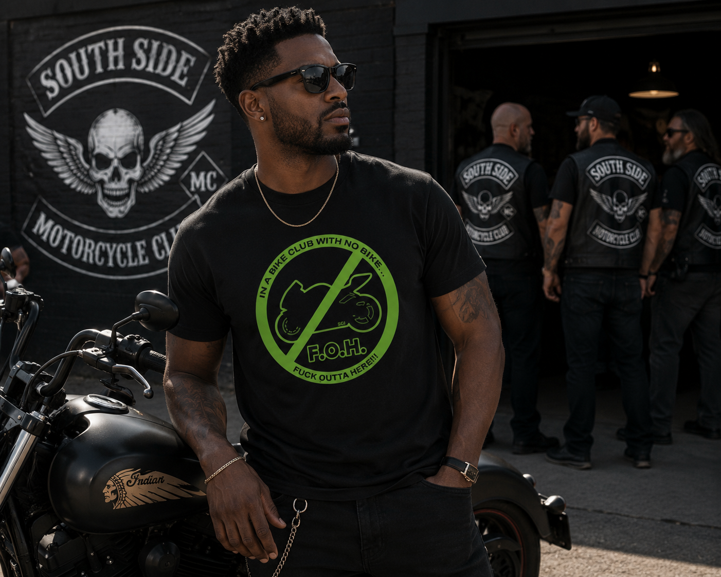 In A Bike Club With No Bike Regular & Fitted T-Shirt