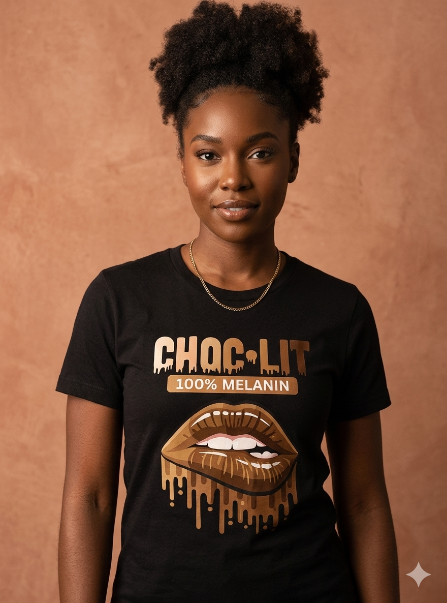 Choc-Lit 100% Melanin Ladies Fitted T-Shirt
