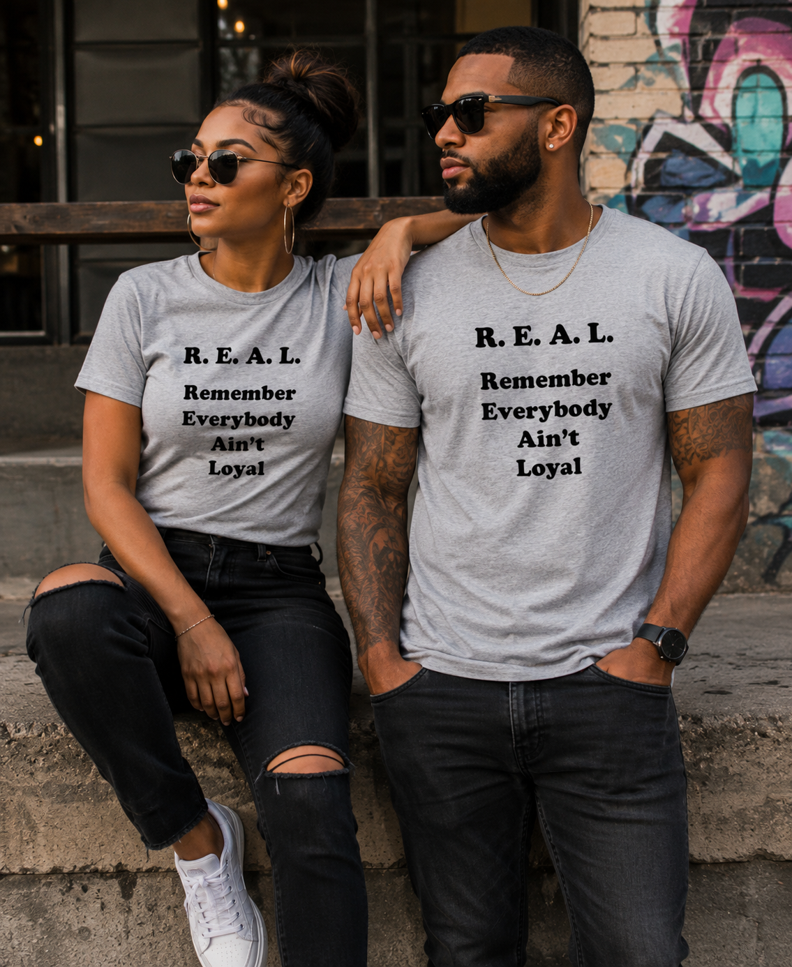 R.E.A.L. - Remember Everybody Ain't Real Regular & Fitted T-Shirt