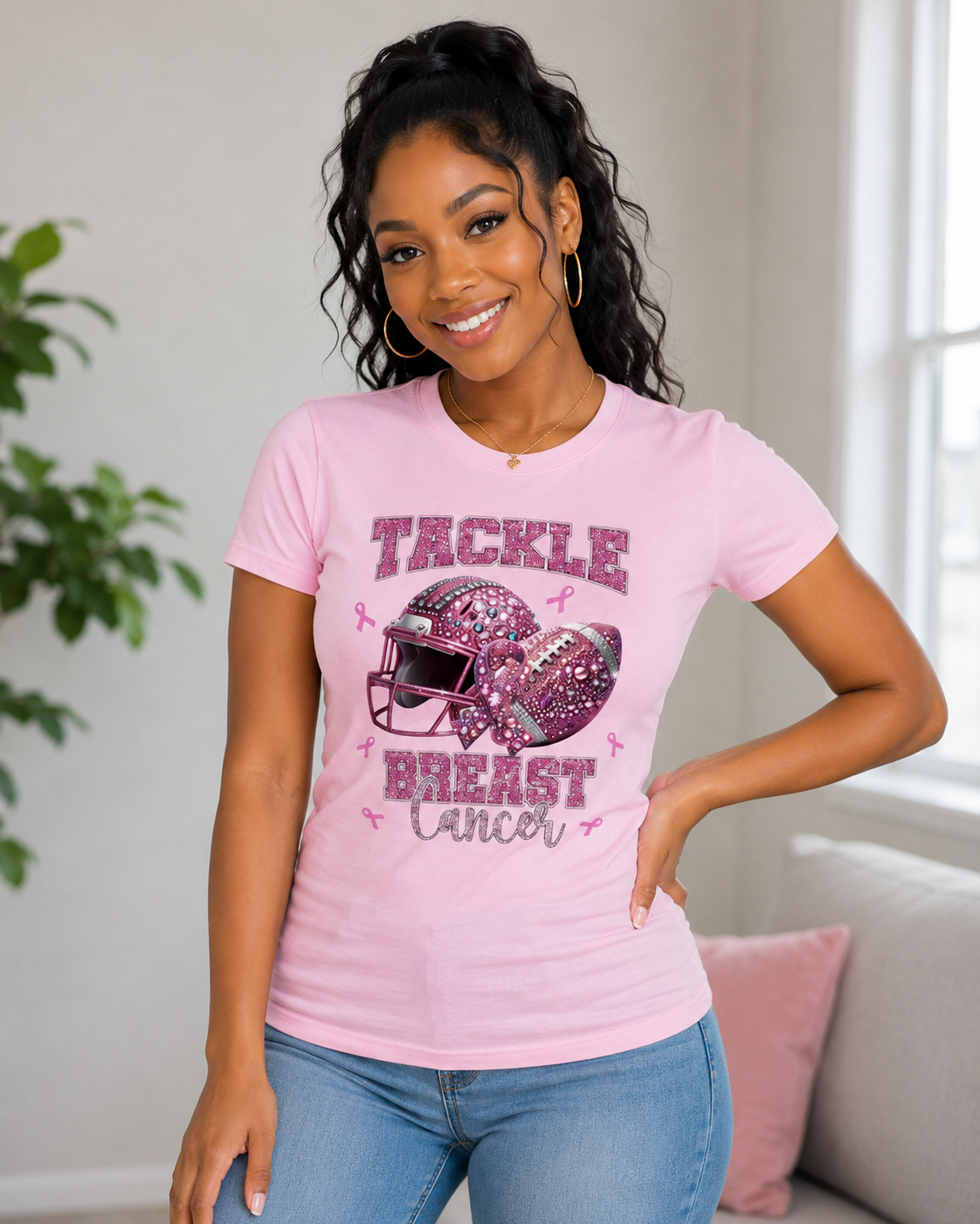 Tackle Breast Cancer Regular & Fitted T-Shirt