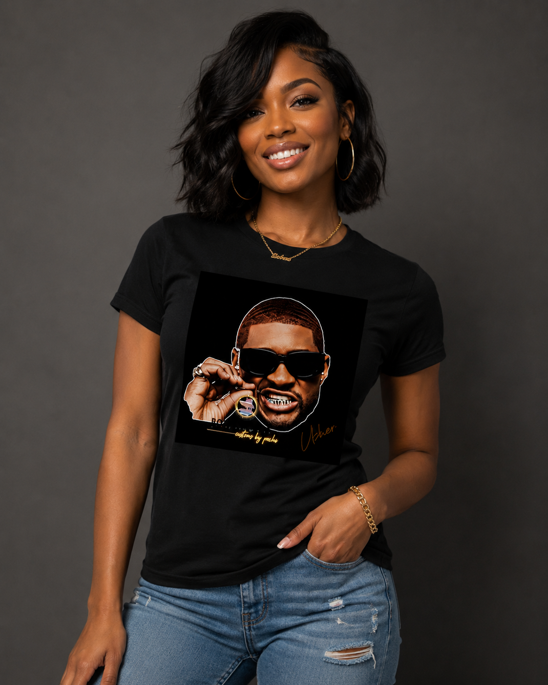 Usher Raymond Ladies Regular & Fitted T-Shirt
