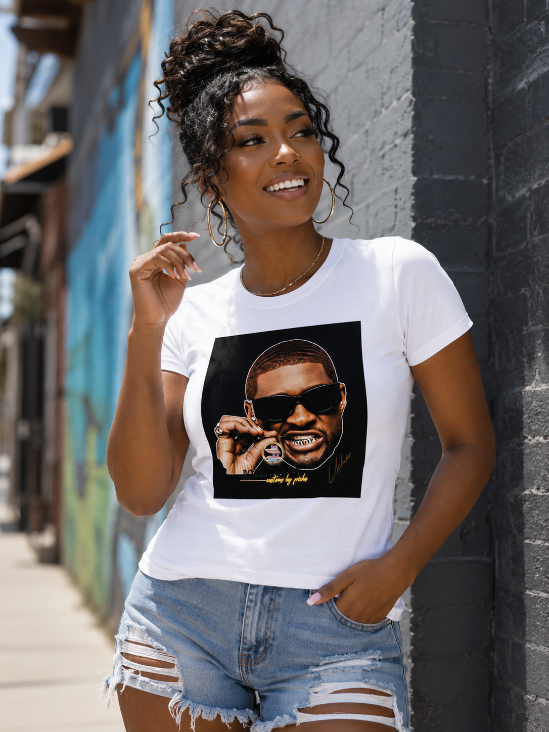 Usher Raymond Ladies Regular & Fitted T-Shirt